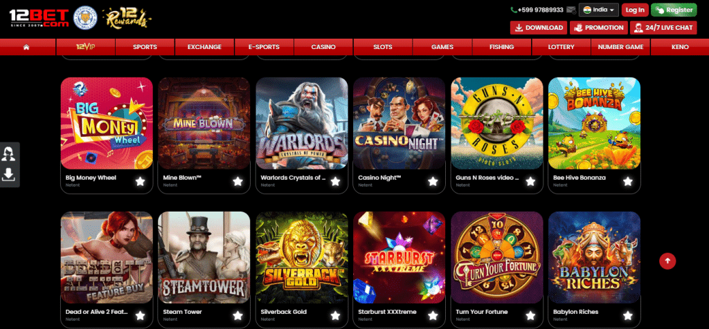 netent slots at 12BET