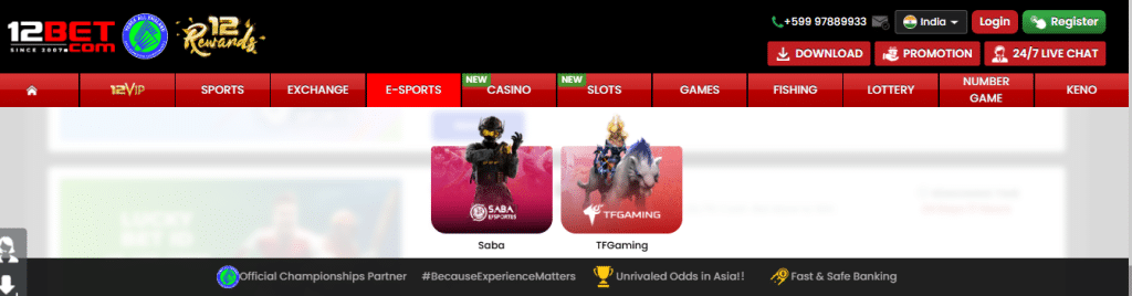 where is 12bet esports and sports
